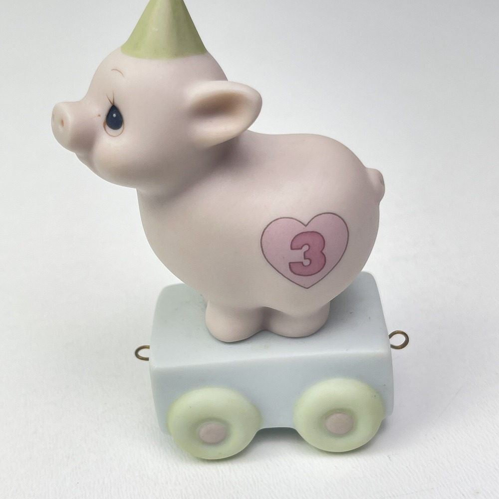 Precious Moments Figurine Heaven Bless this Special Day 15954 Pig Birthday Hat